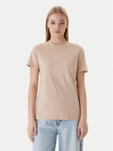 Guess T-Shirt V2YI07 K8HM0 Beżowy Regular Fit