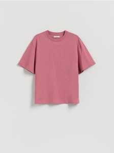 Bawełniany t-shirt oversize - jasnofioletowy