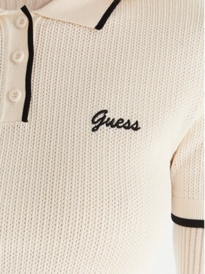 Guess Polo Polo sweater Beżowy Slim Fit