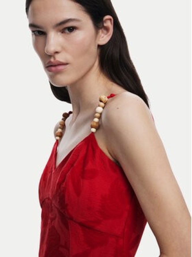 Desigual Sukienka koktajlowa Tigris 25SWVW85 Czerwony Slim Fit