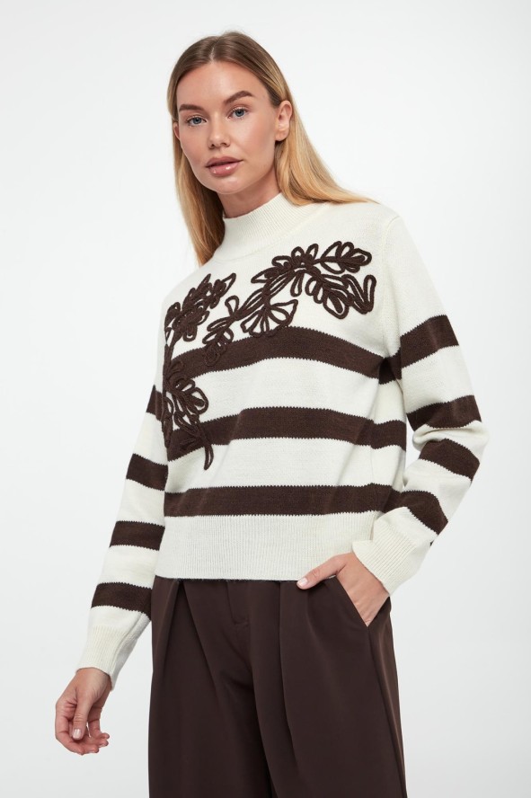 Sweter damski wełniany w paski ERMANNO FIRENZE