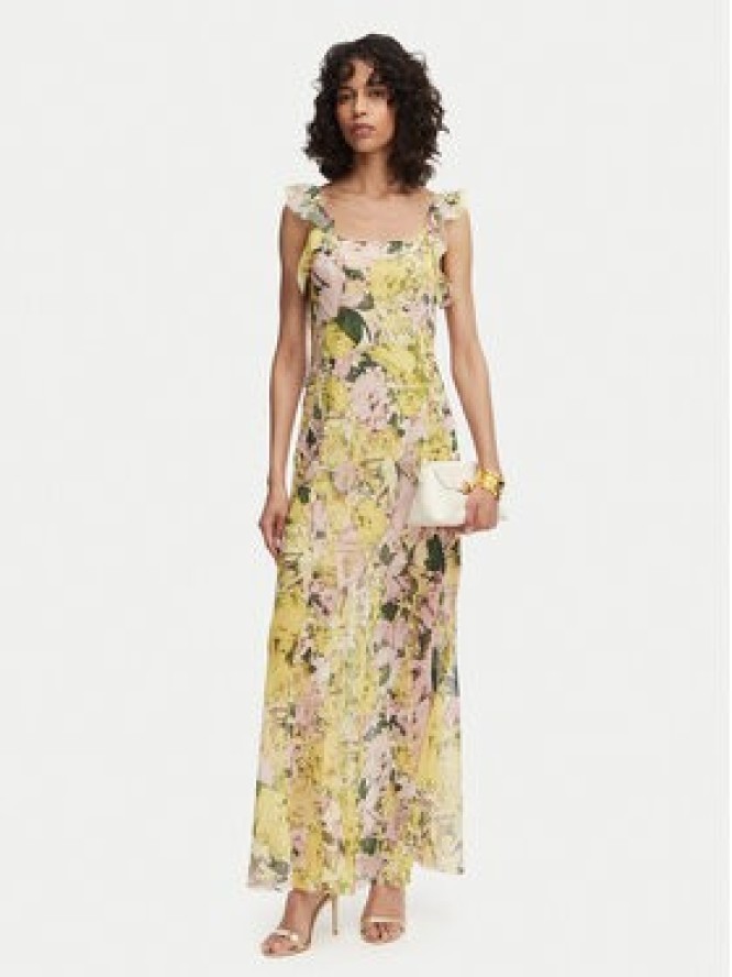 French Connection Sukienka wieczorowa Carla 719R1 Żółty jasny Slim Fit