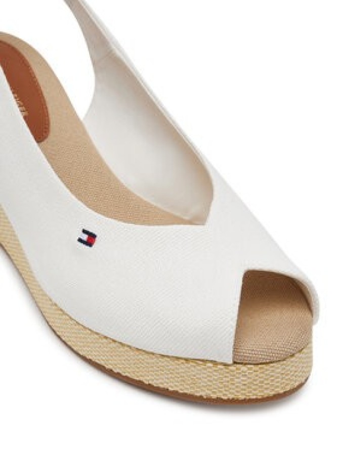 Tommy Hilfiger Espadryle Flag Mid Wedge Espad Slingback FW0FW08595 Biały