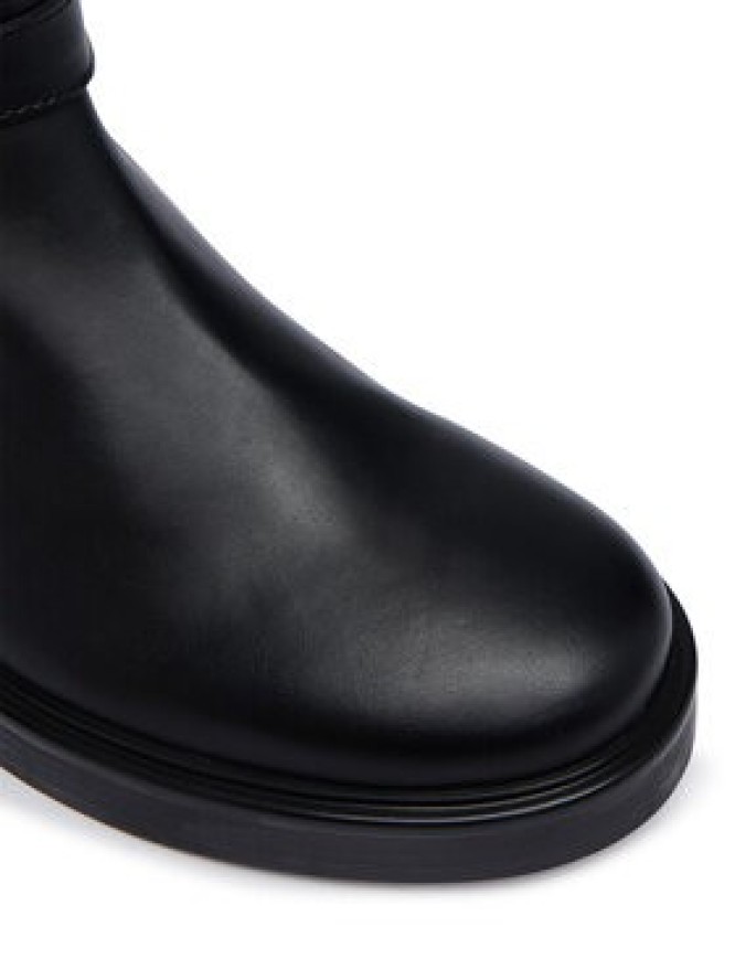 Tommy Hilfiger Oficerki Th Stud Leather Knee Riding Boot FW0FW09608 Czarny