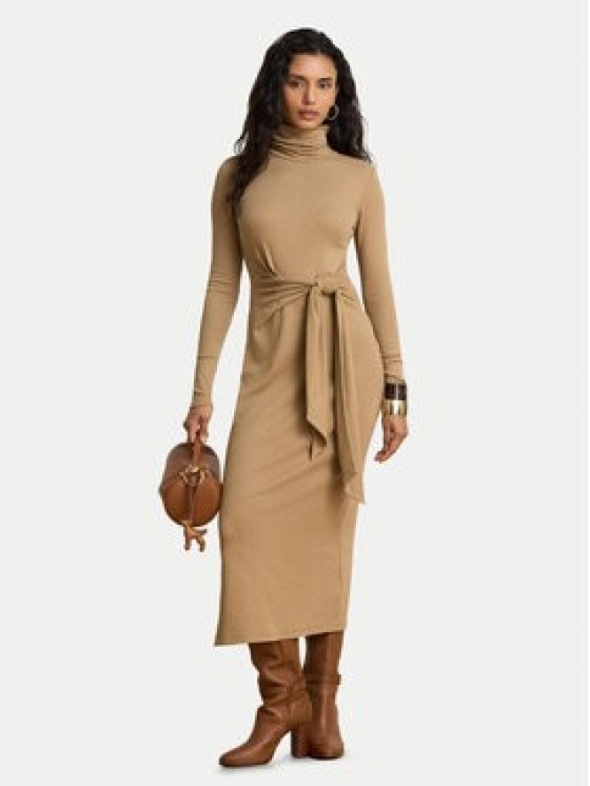 LAUREN RALPH LAUREN Sukienka dzianinowa 200980028500 Beżowy ciemny Slim Fit