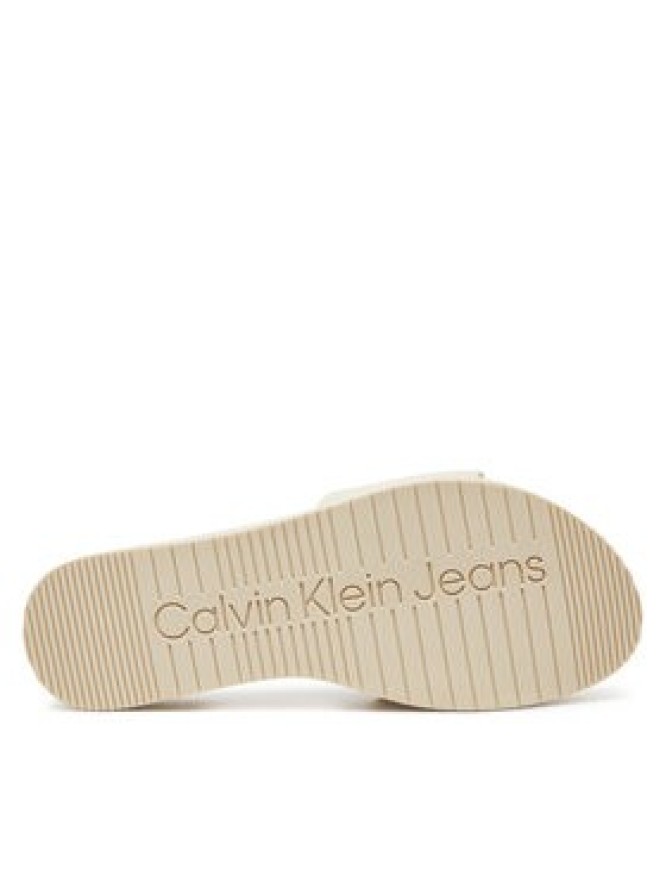 Calvin Klein Jeans Klapki Flatform Sandal Slide In Nylon YW0YW01791 Écru