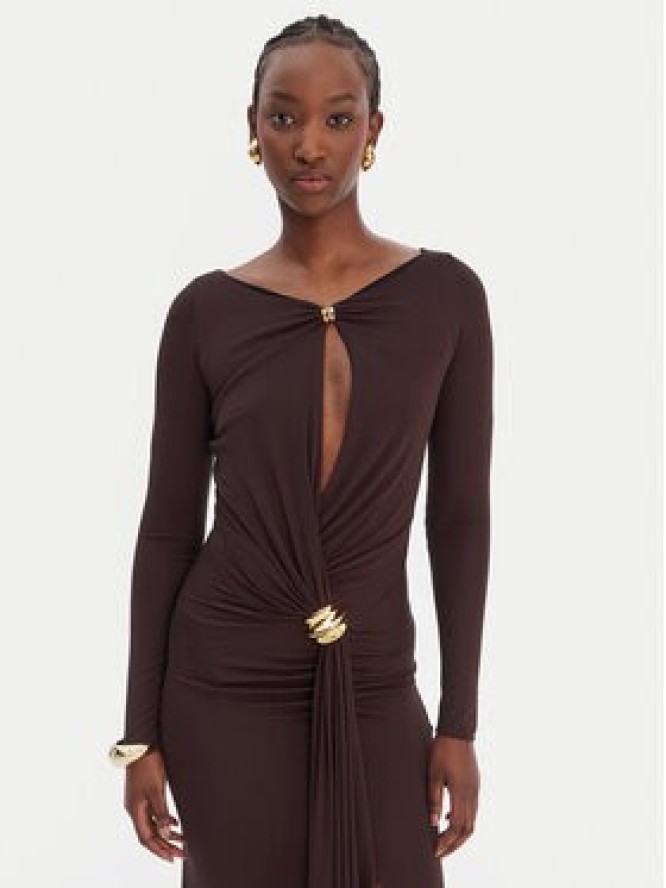 Elisabetta Franchi Sukienka wieczorowa AB-R146-1E2-V750 Brązowy Regular Fit