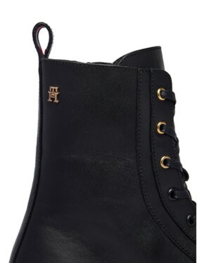 Tommy Hilfiger Trzewiki TH Stud Leather Lace-Up Boot FW0FW09571 Czarny