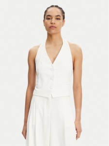 Patrizia Pepe Kamizelka 2C1618 A411 Białe złoto Regular Fit