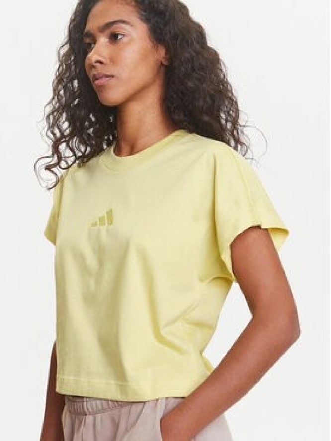 adidas T-Shirt ALL SZN JJ1239 Żółty Regular Fit
