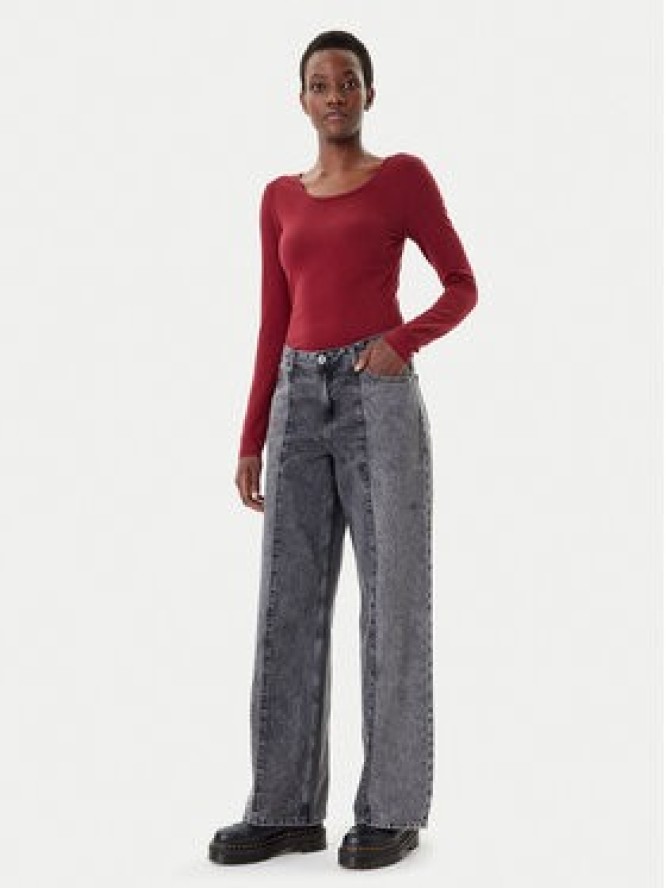 ONLY Bluzka Live Love 15204712 Bordowy Stretch Fit