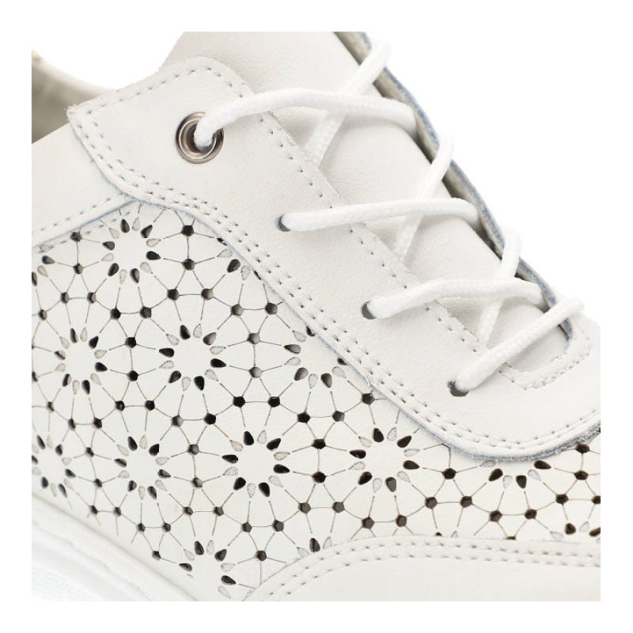 Białe Sneakersy Filippo Modne Skórzane Buty Damskie