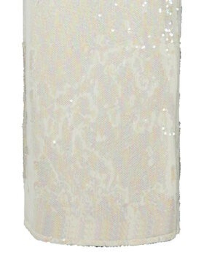 YAS Spódnica maxi Sequina 26037771 Écru Regular Fit