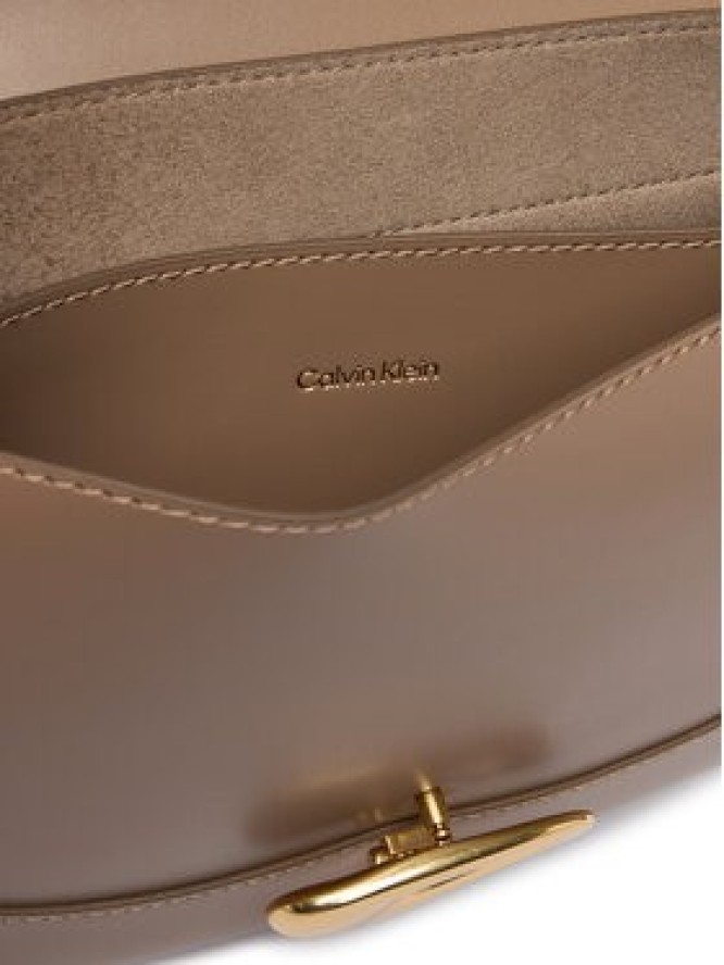 Calvin Klein Torebka Hardware Flap Meidum Crossbody LV04F3401G Beżowy