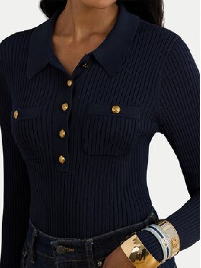 LAUREN RALPH LAUREN Sweter 200P03459001 Granatowy Slim Fit