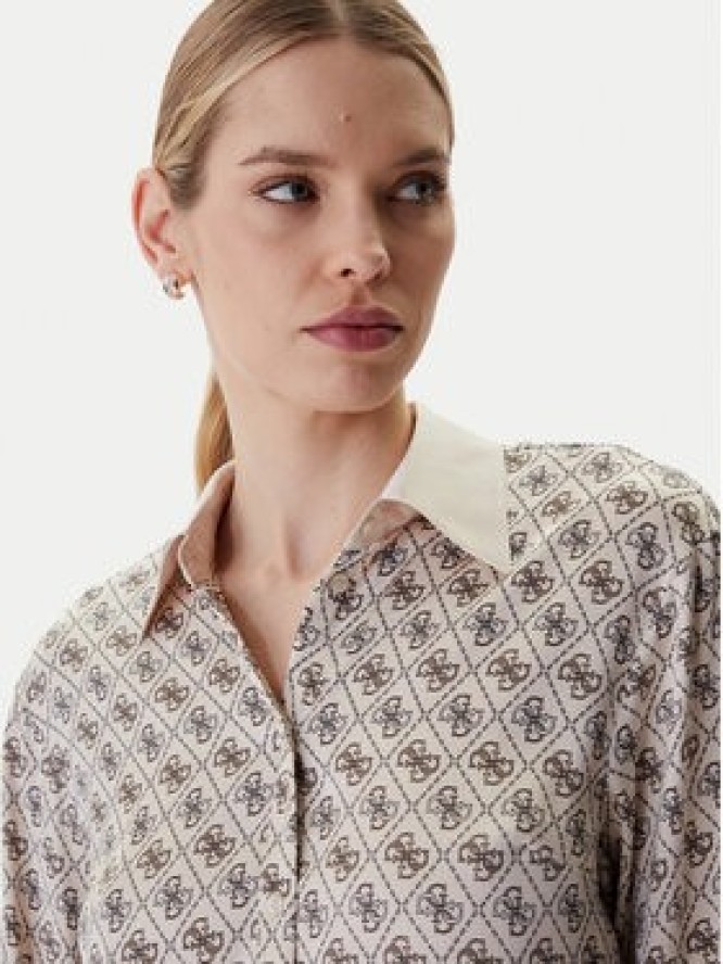 Guess Koszula W4YH47 WF1T2 Beżowy Regular Fit