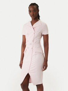 Rinascimento Sukienka koktajlowa CFC0127893003 Różowy Slim Fit