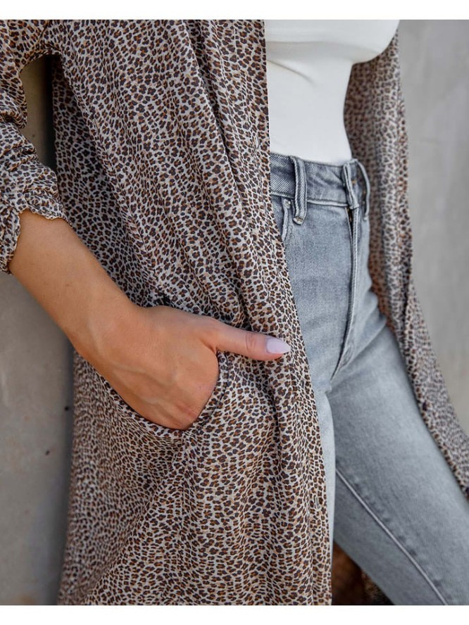 Milan Kiss Kimono w kolorze szaro-brązowym rozmiar: M