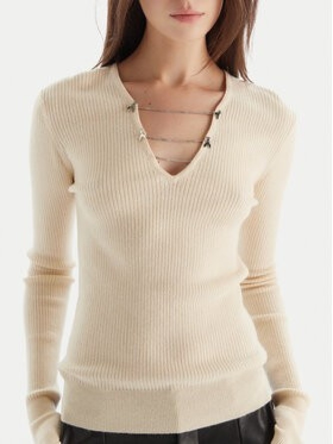 Patrizia Pepe Sweter 2K0331/K7S0-ecW405 Écru Regular Fit