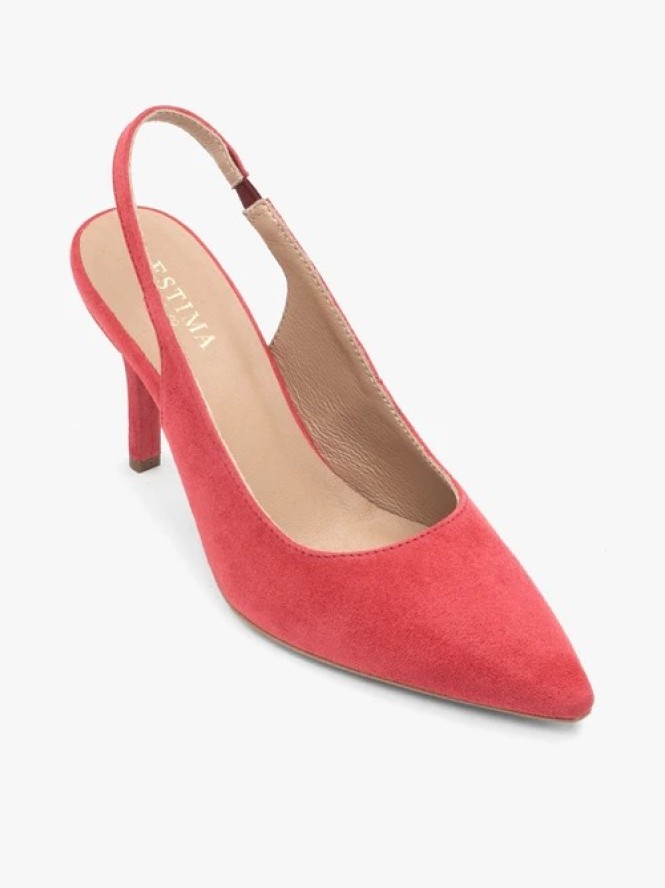 Czerwone czółenka bez pięty slingback