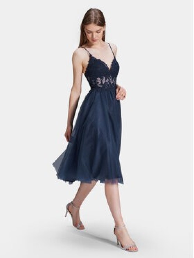 Swing Sukienka koktajlowa 5AH014HK Granatowy Slim Fit