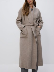 Płaszcz handmade z wełną - beżowy