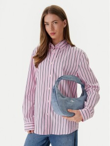 Calvin Klein Torebka Denim Soft Crescent Sm LV04F3207G Niebieski