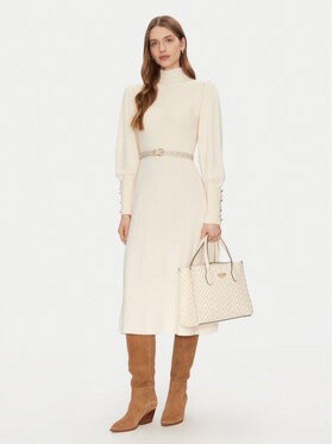 Luisa Spagnoli Sukienka dzianinowa Magalin 58414 Écru Regular Fit