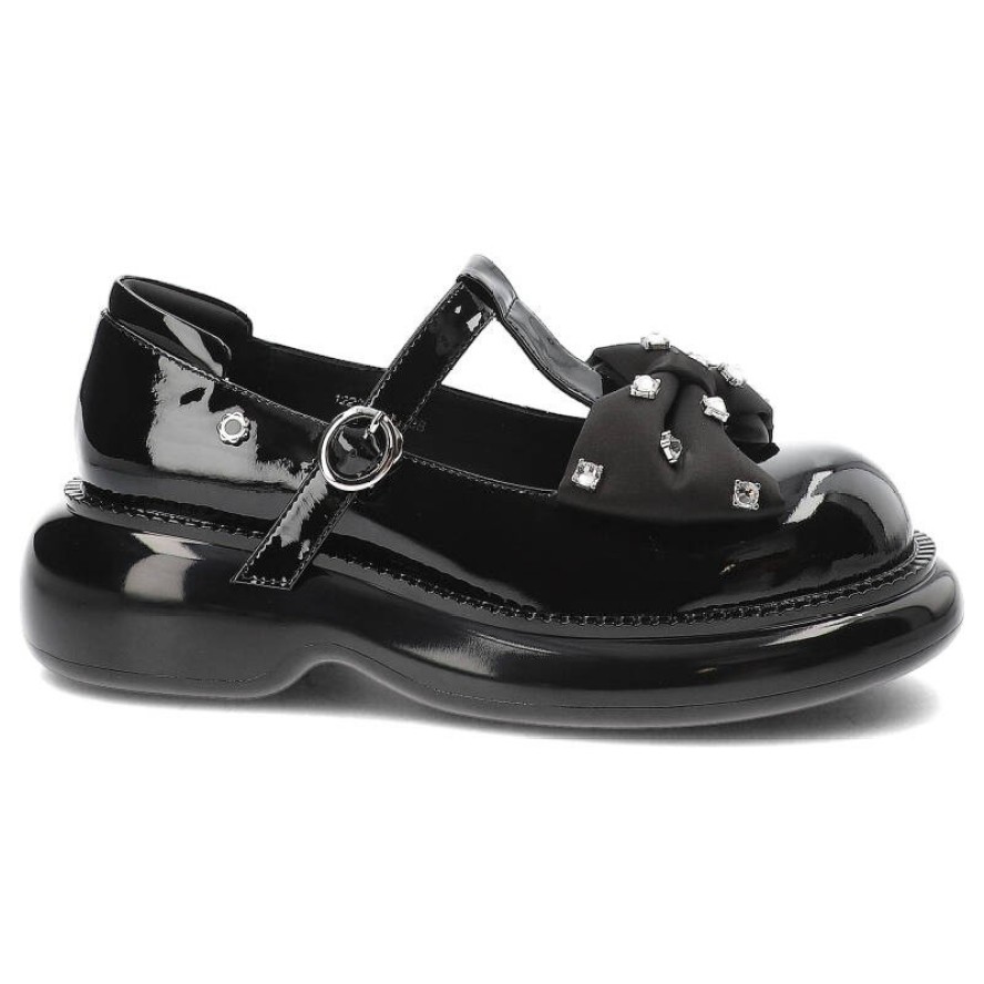 Czarne Półbuty Tuffoni Stylowe Obuwie Damskie