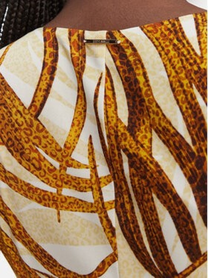 Just Cavalli Sukienka koktajlowa 80PAO9A7 JS560 Beżowy Slim Fit