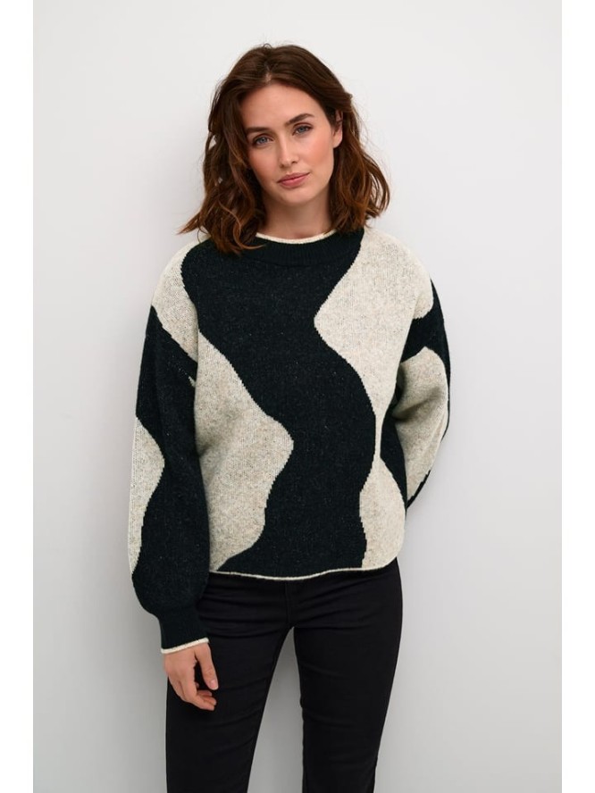 Kaffe Sweter w kolorze czarno-jasnoszarym rozmiar: XL