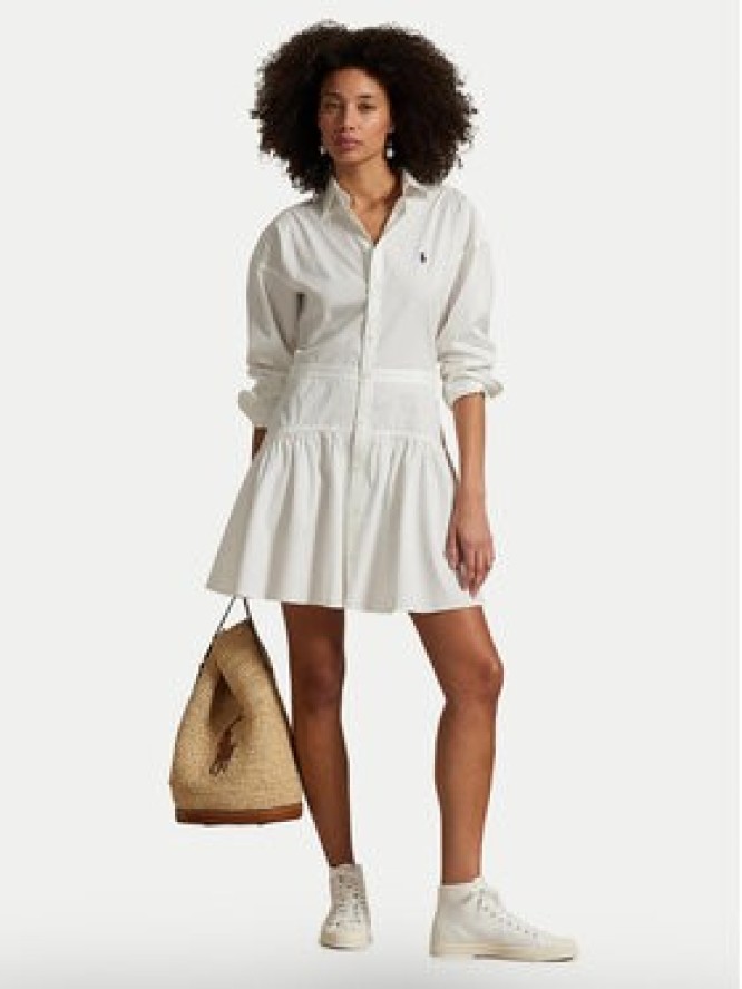 Polo Ralph Lauren Sukienka koszulowa 211965856001 Biały Regular Fit