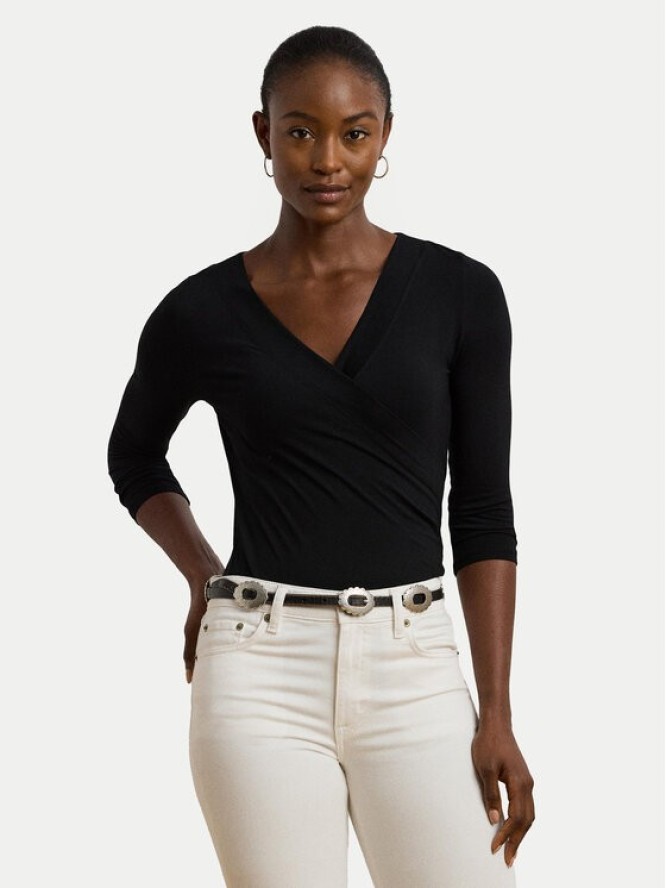 Lauren Ralph Lauren Bluzka 200824366001 Czarny Slim Fit