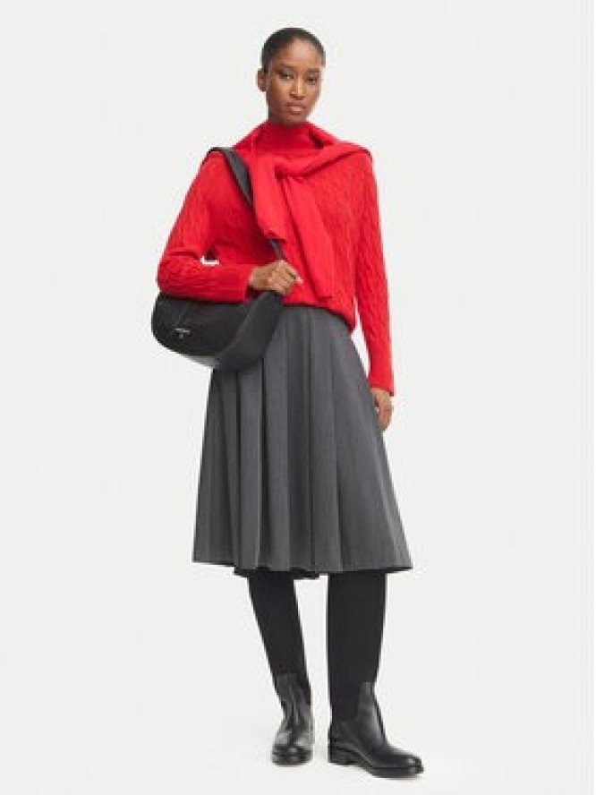 Tommy Hilfiger Spódnica plisowana WW0WW51588 Szary ciemny Regular Fit