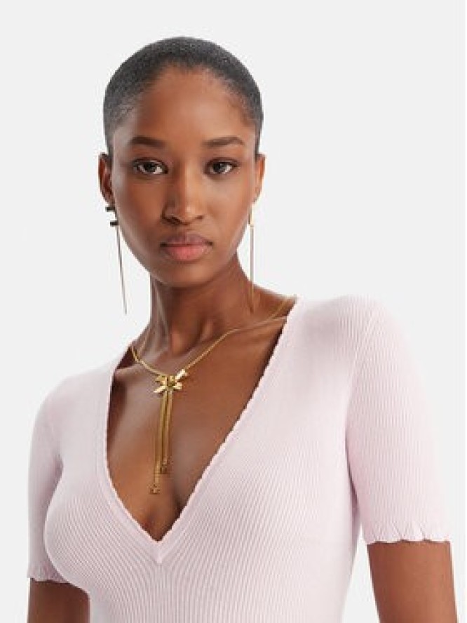 Elisabetta Franchi Sukienka dzianinowa AM-53S-51E2 Różowy Slim Fit