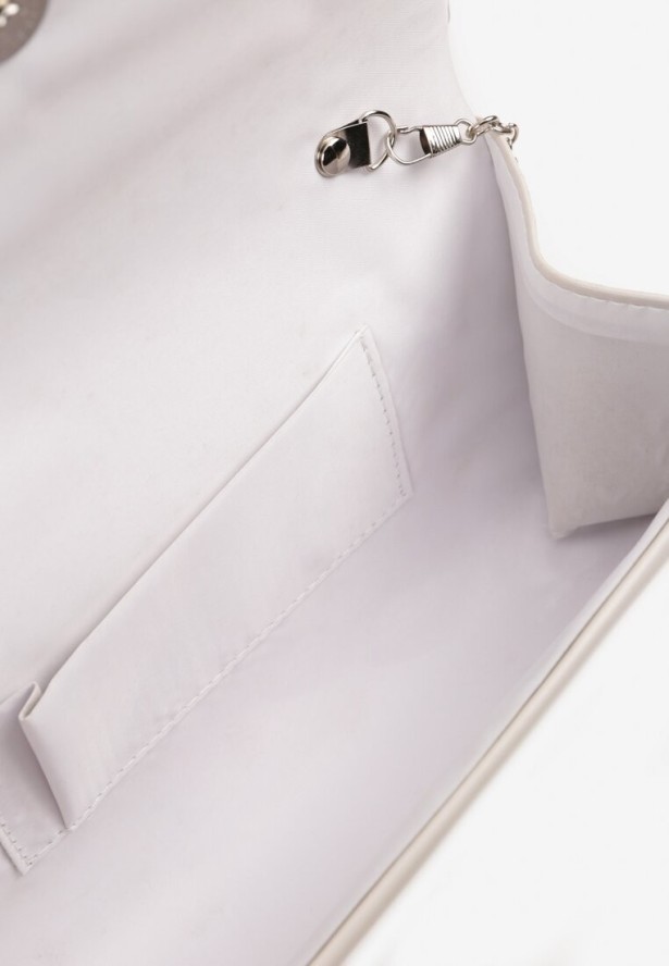 Biała Torebka Kopertówka z Dodatkowym Łańcuszkiem Riniela