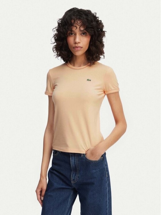 Lacoste T-Shirt TF5289 Pomarańczowy jasny Regular Fit