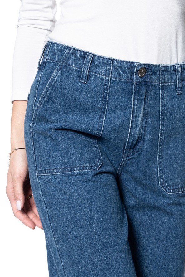 SPODNIE DAMSKIE LEE MILITARY WIDE LEG MID JELT L31UKEGT 112107303