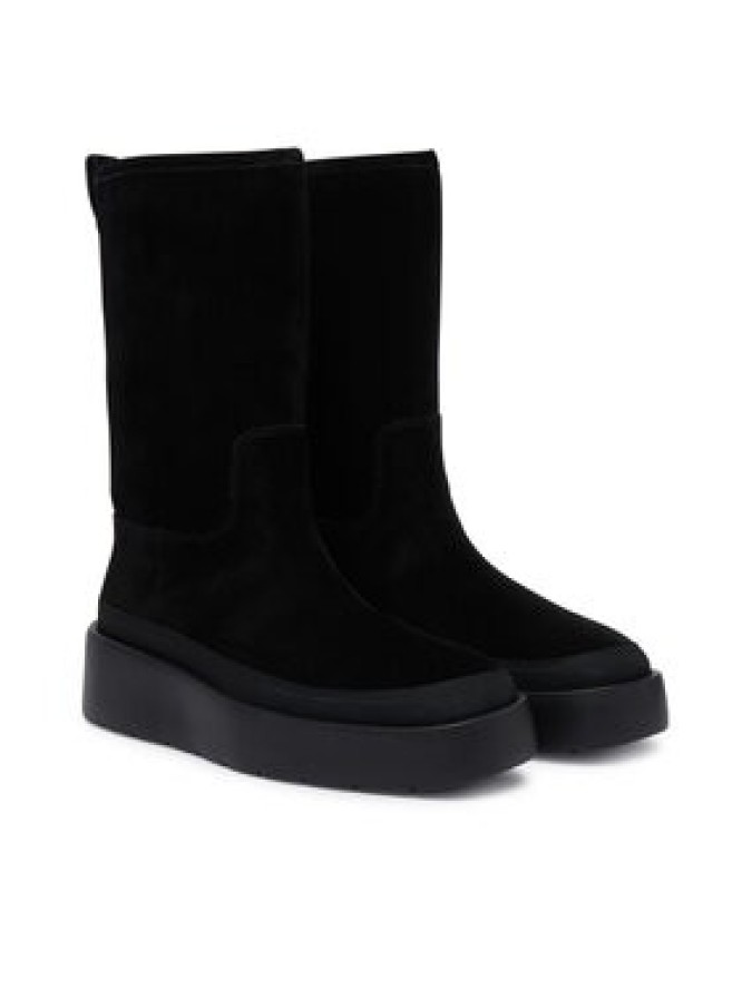 Calvin Klein Śniegowce Flatform Mid Boot Suede Wl HW0HW03181 Czarny