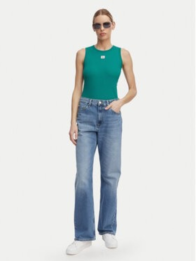 Calvin Klein Jeans Top LV047F246G Zielony ciemny Slim Fit