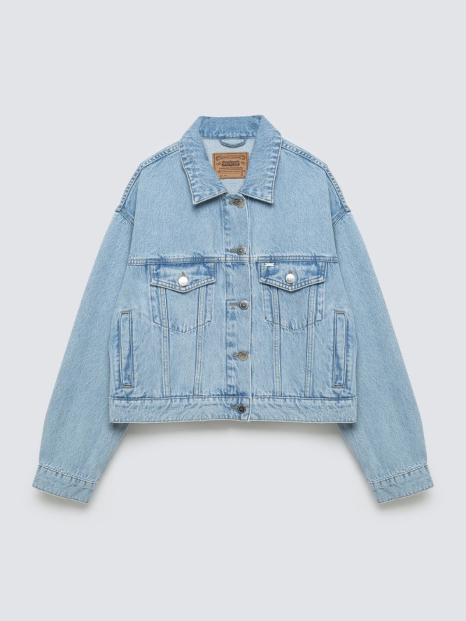 kurtka damska oversize jeansowa niebieska ella 221