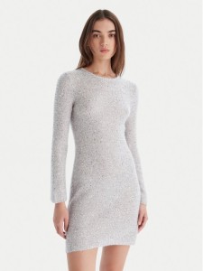 Marella Sukienka dzianinowa Arles 2523326042 Écru Slim Fit