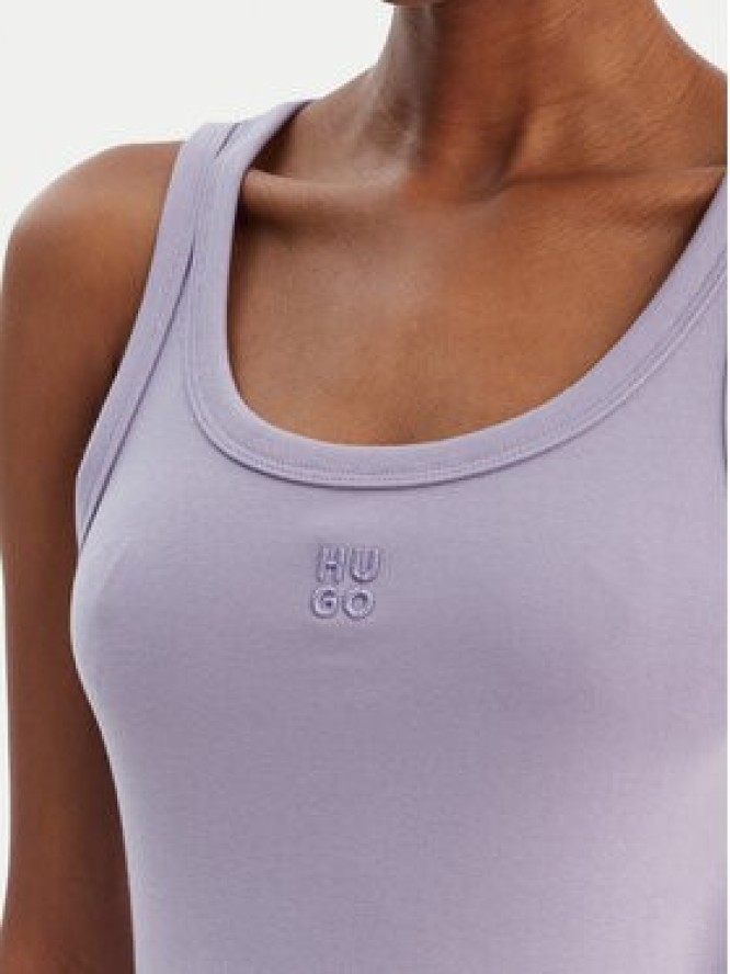 HUGO Top Datamia 50514489 Fioletowy Slim Fit