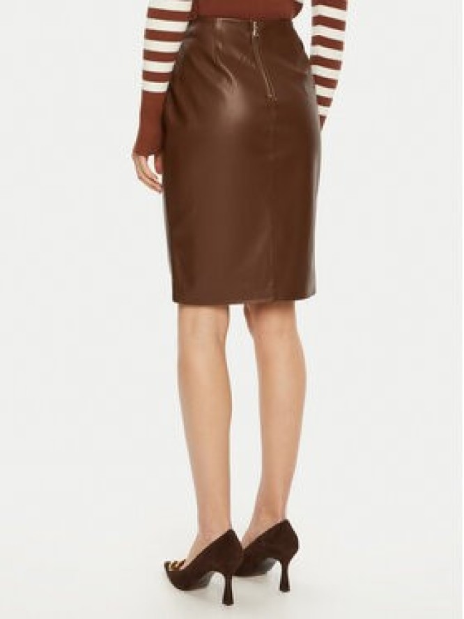 Fracomina Spódnica z imitacji skóry FS24WG1002E41201 Brązowy Regular Fit