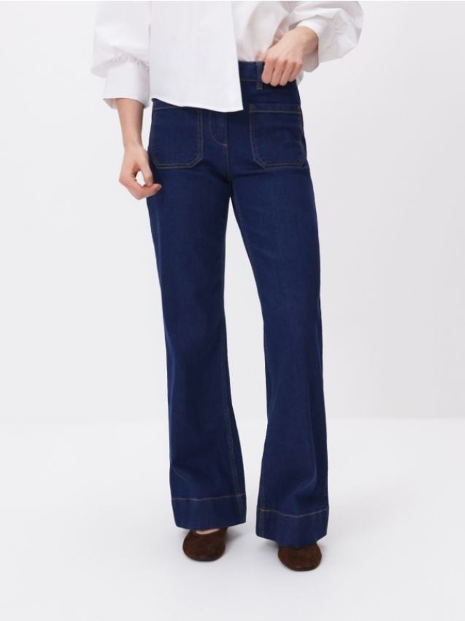 Jeansy flare - niebieski