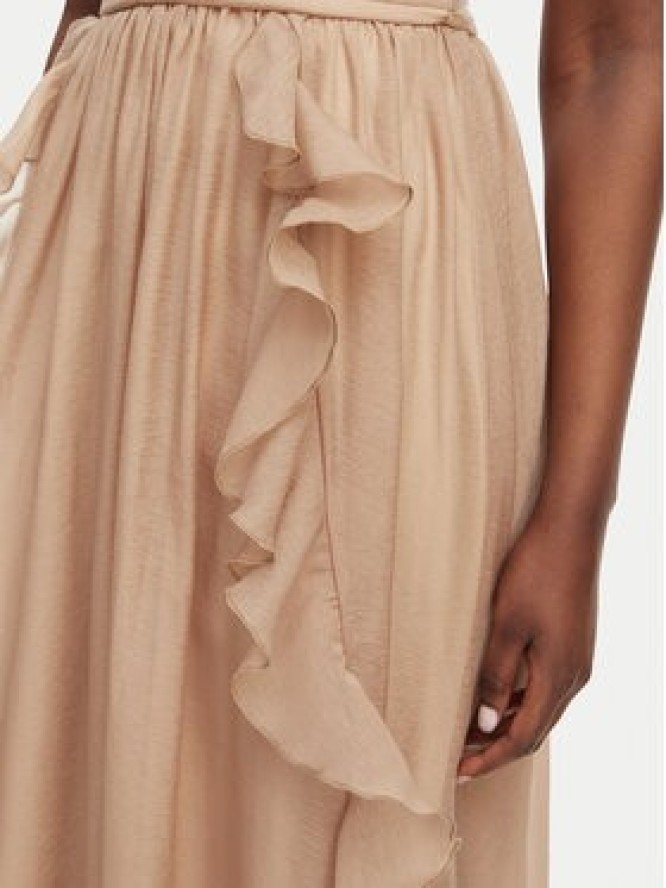 Morgan Sukienka koktajlowa 261-RFLAM Beżowy Regular Fit