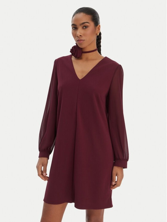 Rinascimento Sukienka koktajlowa CFC0126757003 Bordowy Regular Fit