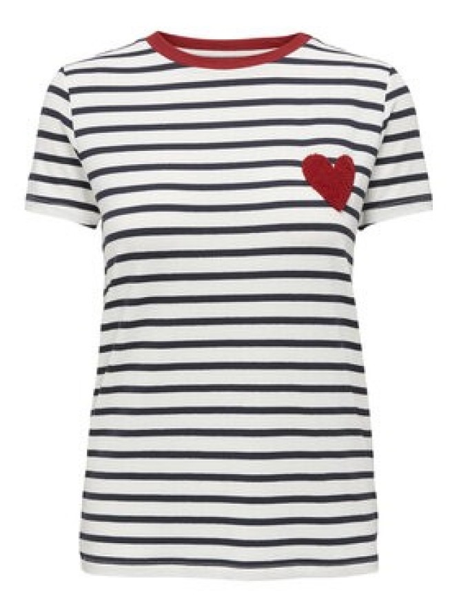 ONLY T-Shirt Heart 15318959 Biały Regular Fit