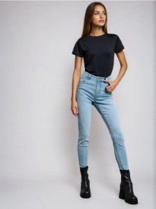 Jeansy skinny fit - niebieski
