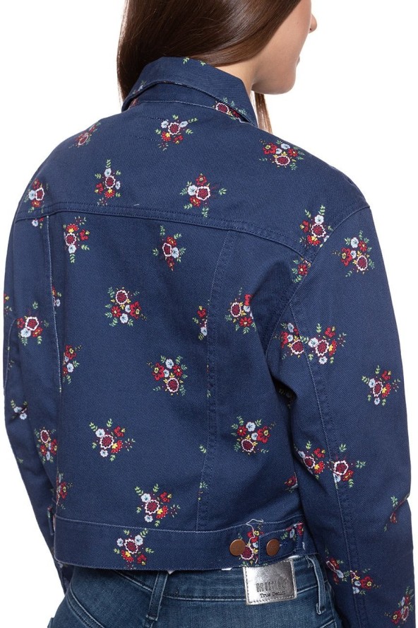 DAMSKA KURTKA JEANSOWA WRANGLER RETRO CROP JACKET BLUE DEPTHS W417WSXJY 112128796